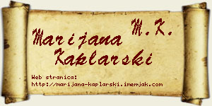 Marijana Kaplarski vizit kartica